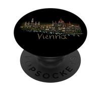 Vienna Night Austria Travel Souvenir Panorama City Gift PopSockets Adhesive PopGrip