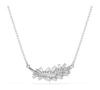 Vienna pendant, Mixed cuts, Feather, White, Rhodium plated