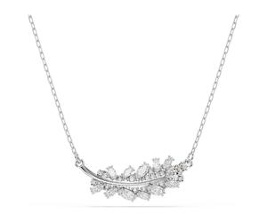 Vienna pendant, Mixed cuts, Feather, White, Rhodium plated