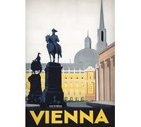 Vienna Pictures Travel - A4 Wall Art, Inspirational World Map, Vintage City, Retro Poster, Home Decor for Living Room, Office, Gift Idea for Travel Lovers