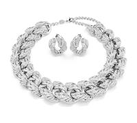 Vienna set, Set (2), Mixed cuts, White, Rhodium plated