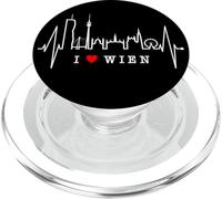 Vienna Skyline Heartbeat Austria Heart I Love Wien PopSockets PopGrip for MagSafe