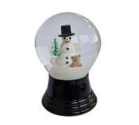 VIENNA SNOWGLOBE Real Glass Snow Globe - Almost Like Real Snow - Snowman with Bear Design 8cm