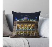 Vienna State Opera House Square Pillowcase Polyester Linen Velvet Creative Zip Decor Throw Pillow Case Sofa Seater Cushion Cover
