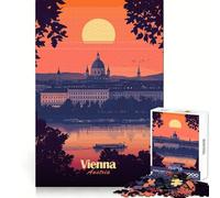 Vienna Sunset Cityscape Adult Jigsaw Puzzles 1000 Pieces Cognitive Workout Unwind Easily No Rough Edges Holiday Present (38x26cm)