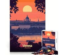 Vienna Sunset Cityscape Puzzles for Teenagers 1000 Piece Cognitive Boost Cozy Relaxation Tight Lock Meaningful Gift (38x52cm)
