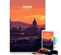 Vienna Sunset Skyline Adult Jigsaw Puzzles1000 Pieces Brain Game Gift High Precision Die Cut Relaxing Indoor Group Activity (38x52cm)
