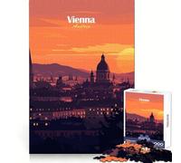 Vienna Sunset Skyline Jigsaw Puzzle for Adults 1000 Pieces Mind Exercise Pleasant Leisure Exact Cut Birthday Present (38x52cm)