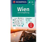 Vienna & surroundings 2-Set (205): inklusive Karte zur offline Verwendung in der KOMPASS-App. Fahrradfahren.