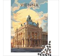 Vienna Travel Poster Puzzles for Adults 1000 Piece | fun activity to enjoy with the family during the spring break at home without needing to go out to enjoy at home38x26cm