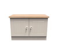 Vienna TV Unit Off-white & Light Oak 2 Doors 74cm
