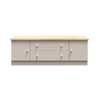 Vienna TV Unit Off-white & Light Oak 2 Drawers 2 Doors 144cm