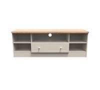 Vienna TV Unit Off-white & Light Oak 5 Shelves 1 Drawer 39cm