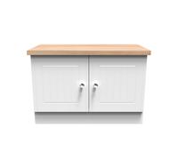 Vienna TV Unit White & Light Oak 2 Doors 74cm