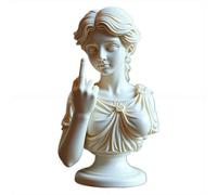 Viennese Goddess Statue, Resin Venus Style Decoration Middle Finger Statue, Funny Miniature Figurine, Classic Head Bust Viennese Mythology Sculpture for Living Room Home Shelf Decor