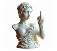 Viennese Goddess Statue, Resin Venus Style Decoration Middle Finger Statue, Funny Miniature Figurine, Classic Head Bust Viennese Mythology Sculpture for Living Room Home Shelf Decor