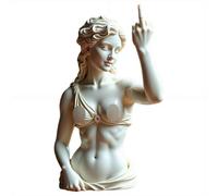 Viennese Goddess Statue, Resin Venus Style Decoration Middle Finger Statue, Funny Miniature Figurine, Classic Head Bust Viennese Mythology Sculpture for Living Room Home Shelf Decor