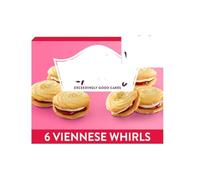 Viennese Whirls, Exceedingly Good Sandwich Cakes with Jam and Cream, 6 Pack,a well-loved British bakery brand renowned for creating exceedingly good cakes enjoyed by families across the UK