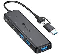 vienon USB 3.0 Hub (5 in 1), USB C Hub, USB C to USB 3.0 Adapter with 2 USB C & 3 USB A Port, USB Extender USB A&C Docking Station for Laptop PC MacBook Dell, HP, PS4/5, SSD and More
