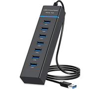 VIENON USB Hub 3.0, 7-Port USB Data Hub Splitter for Laptop, PC, MacBook, Mac Pro, Mac Mini, iMac, Surface Pro and More USB Devices-4FT