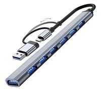 VIENON USB Hub 3.0 with 7 Ports, Aluminium USB C to USB 3.0 Hub for MacBook, Mac Pro/Mini, iMac, Ps4, PS5, Surface Pro,Flash Drive, Samsung