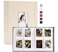 Vienrose 208 Photos Mini Photo Album Polaroid with Custom Window, 2 x 3 Inch Instax Photo Fujifilm Album Mini 12 11 99 40, for Snap SocialMatic Instant & Zip Printers, Beige 1 Pack