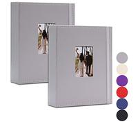 Vienrose 208 Photos Mini Photo Album Polaroid with Custom Window, 2 x 3 Inch Instax Photo Fujifilm Album Mini 12 11 99 40, for Snap SocialMatic Instant & Zip Printers, Grey 2 Pack