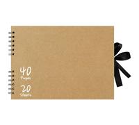 Vienrose 29 x 21.5 cm 40 Pages DIY Scrapbook Photo Album Hardcover Kraft Blank Page Memory Book for Wedding Anniversary Family Baby Khaki