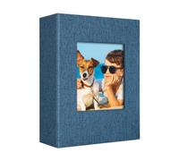 Vienrose 4x6 Photo Album for Photos Linen Cover Black Pages Photo Book Large Capacity Picture Albums for Valentine Wedding Christmas Birthday (Blue, 100 pockets)