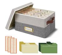 Vienrose Greeting Card Organizer Box with 20 Removable Dividers, 84 Self-Adhesive Labels, Foldable Storage Box Great for Greeting Cards, Photos, Envelopes, Stickers, Postcards Light Grey&Dark Grey