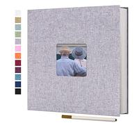 Vienrose Large Photo Album Self Adhesive for 4x6 8x10 10x12 Pictures Scrapbook Album DIY 40 Blank Pages with A Metallic Pen