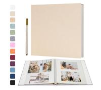 Vienrose Large Photo Album Self Adhesive for 4x6 8x10 10x12 Pictures Scrapbook Album DIY Scrap Book 40 Sticky Pages with A Metallic Pen
