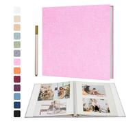 Vienrose Large Photo Album Self Adhesive for 4x6 8x10 Pictures Scrapbook Album DIY Scrap Book 40 Sticky Pages with A Metallic Pen