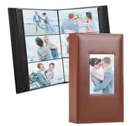 Vienrose Photo Album 4x6 300 Photos Leather Cover Extra Large Capacity Picture Book with Pockets for Wedding Family Anniversary Baby