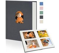 Vienrose Photo Album 6 x 4 60 Photos Linen Cover Memo Space Dark Grey
