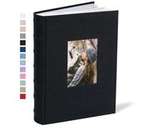Vienrose Photo Album 6x4 300 Pockets Linen Cover Memo Space Black