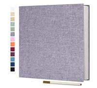 Vienrose Photo Album Self Adhesive 4x6 5x7 3x5 8.5x11 Scrapbook Album DIY Scrap Book with A Metallic Pen (33x32CM60Pages, Grey)