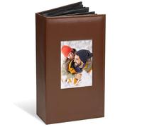 Vienrose Photo Album Slip in 6x4 300 Photos, Leather Cover with Display Window, Extra Large Capacity for Wedding Photos, Family Memories, Baby, Anniversary & Vacation Keepsakes，Brown