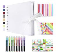 Vienrose Scrapbook Kit Photo Album 28.5x21 cm DIY 80 Pages Silk Ribbon Craft Paper Album for Guest Book Anniversary Wedding Valentines Day