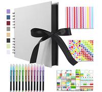 Vienrose Scrapbook Kit Photo Album 28.5x21 cm DIY 80 Pages Silk Ribbon Craft Paper Album for Guest Book Anniversary Wedding Valentines Day