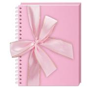 Vienrose Scrapbook Photo Album, Memory Book, Wedding Album, DIY Scrapbook, 28x20.5 cm, 80 Pages, Hard Kraft Paper Cover with 3 Corner Stickers, Ideal for Travel Journals, Baby Records Pink