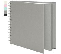 Vienrose Scrapbooking Album (20.5 x 20.5 cm) Photo Album, Travel Album with Textured Paper Cover, Ideal for Weddings, Children, Family, Graduations (20 Sheets/40 Pages, Grey)