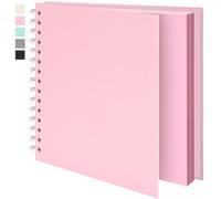 Vienrose Scrapbooking Album (20.5 x 20.5 cm) Photo Album, Travel Album with Textured Paper Cover, Ideal for Weddings, Children, Family, Graduations (20 Sheets/40 Pages, Pink)