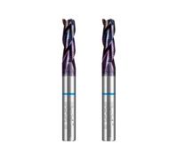 VIERDWIN 3-Flute Carbide Roughing End Mill for Aluminum 1/4" Shank 1/2" Cut 2-Pack CNC Router Bits for Aluminum Copper Magnesium Alloys Composites