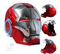 VIERNRG Iron-Man Helmet Electronic MarK 5 Helmet Voice Control/Sensing Open/Close Suitcase Armor With Sounds & LED Eyes Light Up Wearable Super Hero Movie 1:1 model Prop For Christmas Halloween.