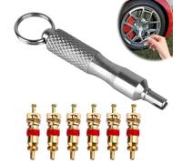 Vierone 1PCS Valve Core Removal Tool And 6PCS Presta Valve Core Tyre Valve Removal Tool Tire Valve Stem Tool Valve Stem Puller for Cars Trucks Bicycles Tire Repairing & Installation