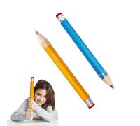 Vierone 2 Pcs Giant Pencils Blue and Yellow Rainbow Pencils Increase Fun Big Inch Wooden Gaint Pencil with Cap and Eraser Funny Extra Huge Novelty Pencil for Kids School Home Office Party Favors