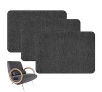 Vierone 3 Pcs Black Rectangular Cotton Fabric Repair Patch, 28cm x 20cm, Modern, Adhesive, Peel & Stick, No Sew, No Iron, Suitable for Sofas, Tents, Car Seats, etc.