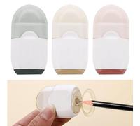 Vierone 3 PCS Manual Pencil Sharpener with Eraser, 2 in 1, Plastic, Portable, School, Office, Home Supplies