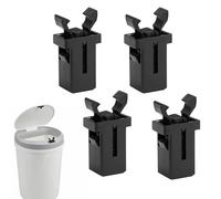 Vierone 4 Pcs Bin Lid Clasps Set, Black Plastic, Compatible with Brabantia Waste Bins, Easy Installation, Self-Locking Bin Lid Catch, Suitable for Kitchen Bins & Storage Boxes
